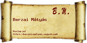 Berzai Mátyás névjegykártya